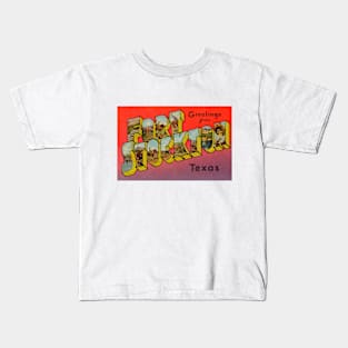 Greetings from Fort Stockton, Texas - Vintage Large Letter Postcard Kids T-Shirt